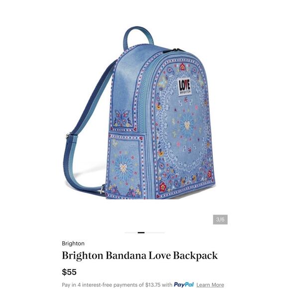 Brighton Bandana Love Backpack NWT mini back pack Purse display picture 1